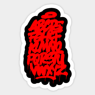 Graffiti Alphabet #5 red Sticker
